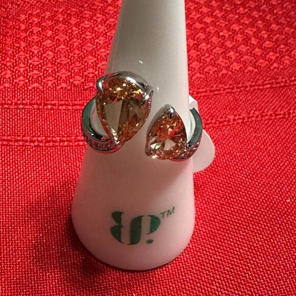 Warm Wishes Smokey Topaz Cz On Rhodium - Picture 1 of 1